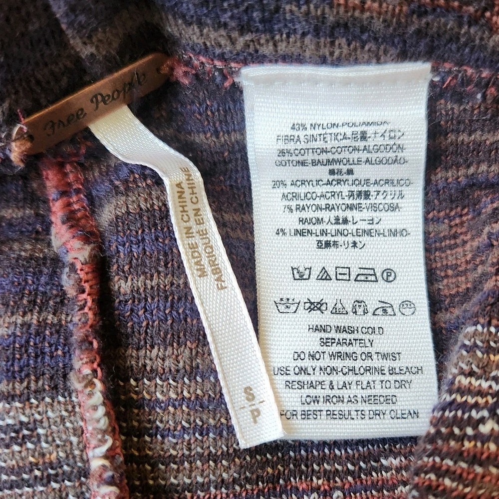 Free People Byzantine Sweater Leggings Aztec Print Pull Size S Textured Knit - Picture 4 of 7
